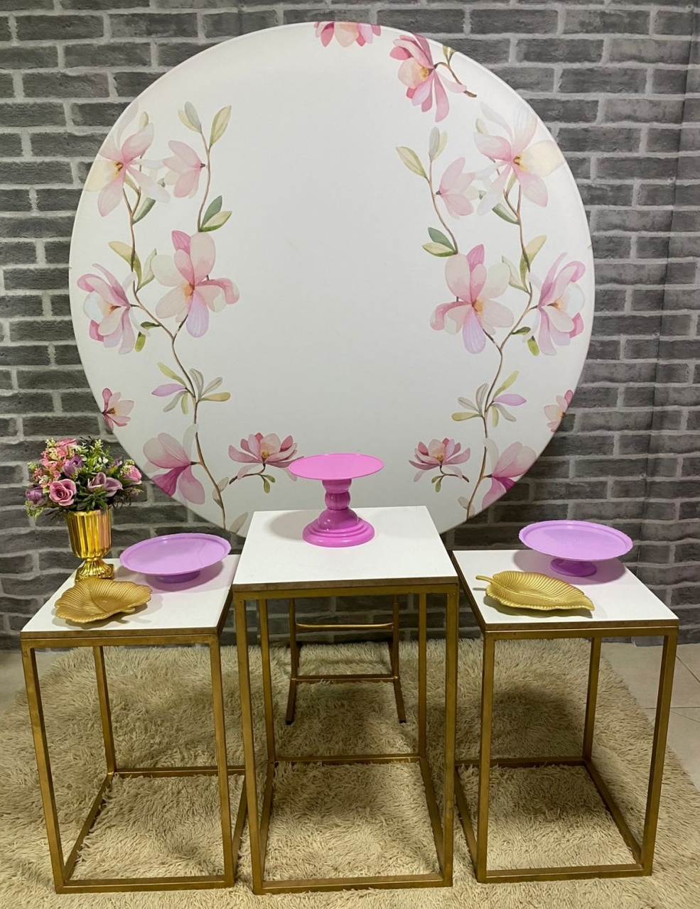 Floral Rosé+Mesas Quadradas - MadriPegueMonte