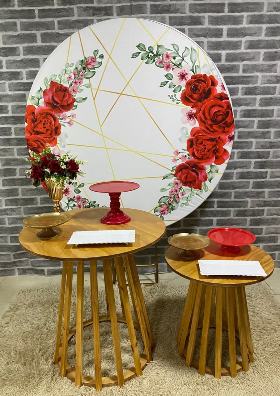 Floral Vermelho Novo+Cones - MadriPegueMonte