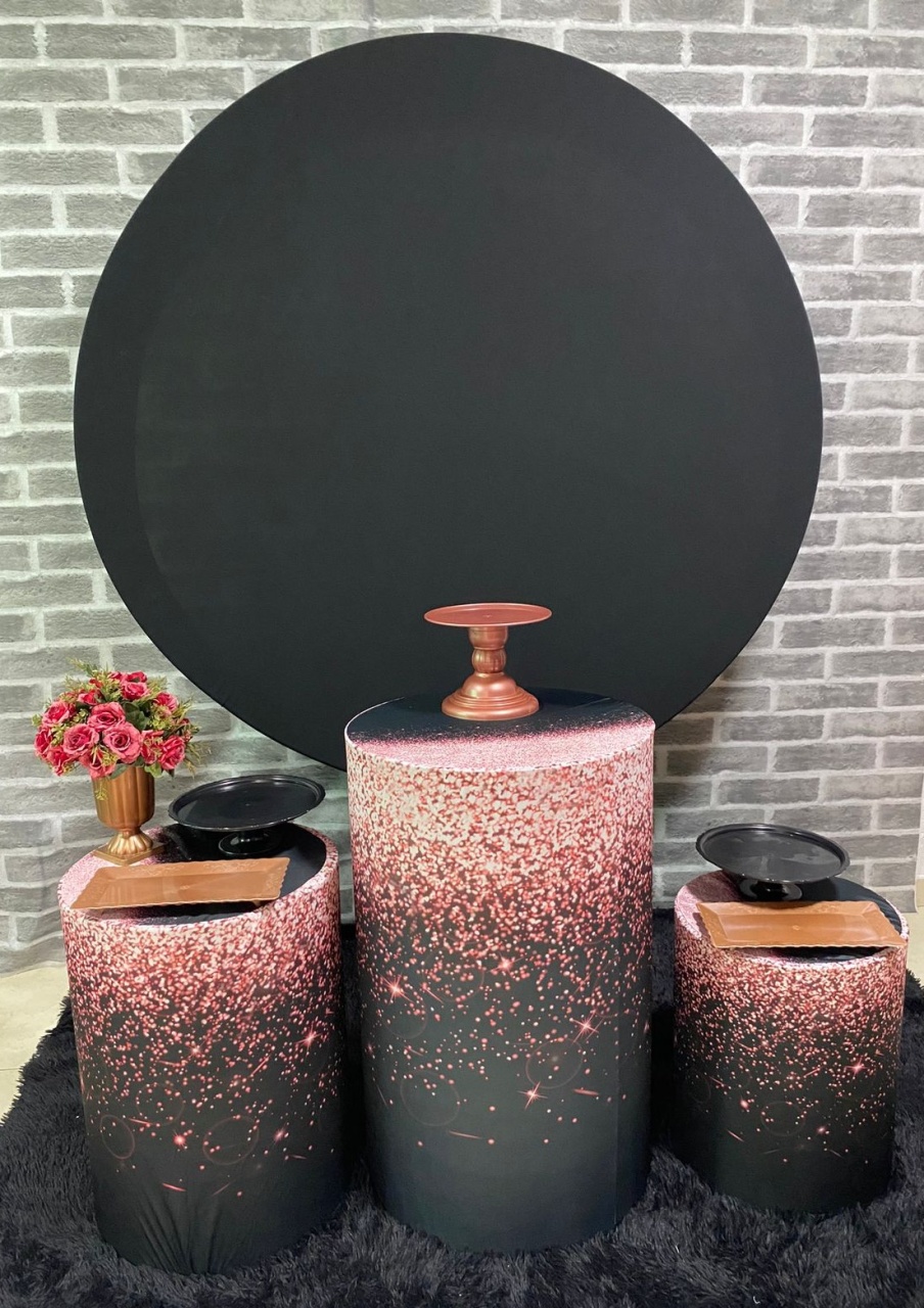 Preto Redondo+Capas Glitter - MadriPegueMonte