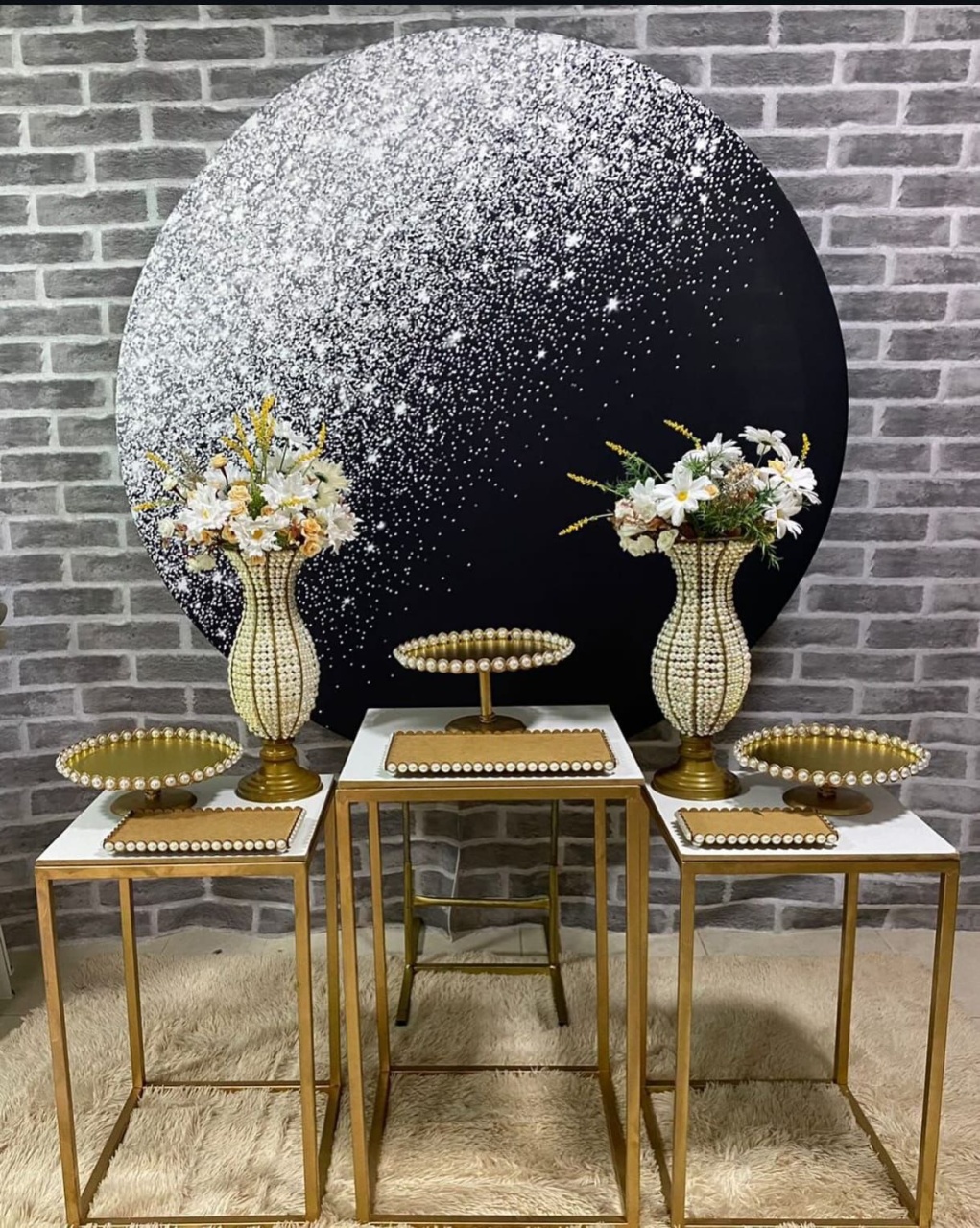 Glitter Preto+Mesas Quadradas - MadriPegueMonte
