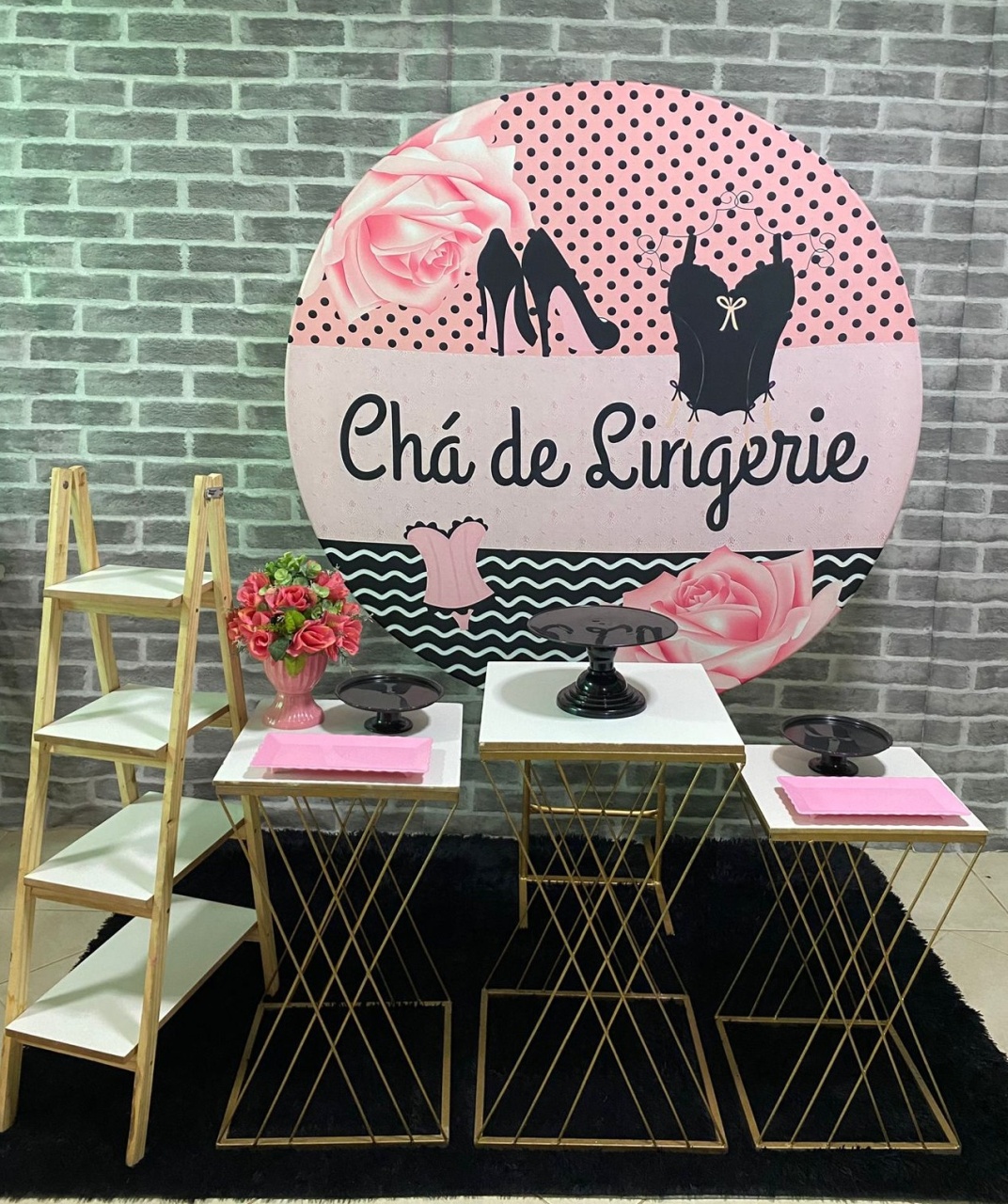 Chá de Lingerie Preto+Rosa+Trio X - MadriPegueMonte