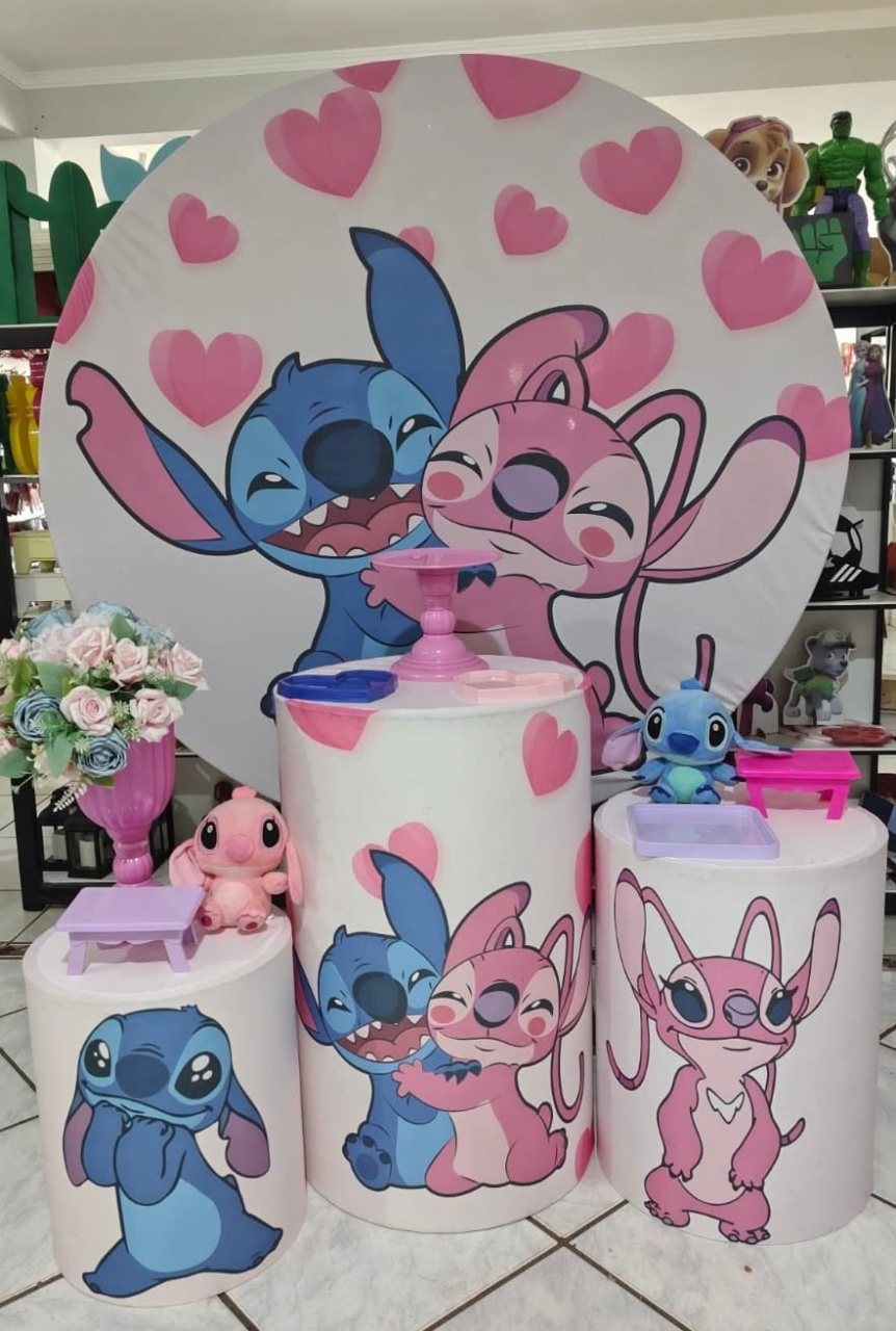 Conjunto Capas Temáticas Stitch E Angel  - Mariah locação
