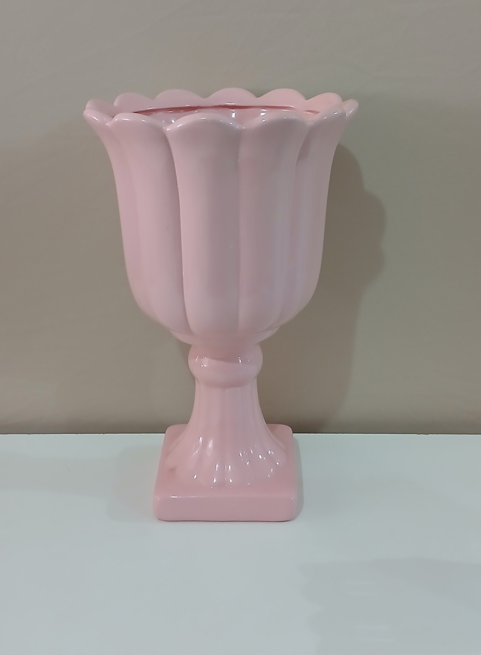 Vaso Rosa Flor Cerâmica - Mariah locação
