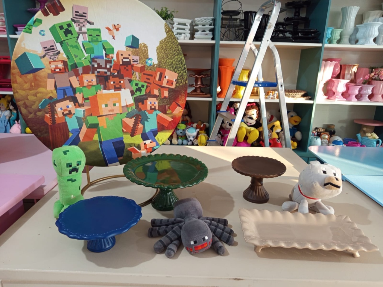 Kit Mini Painel de Mesa Minecraft - Mariah locação