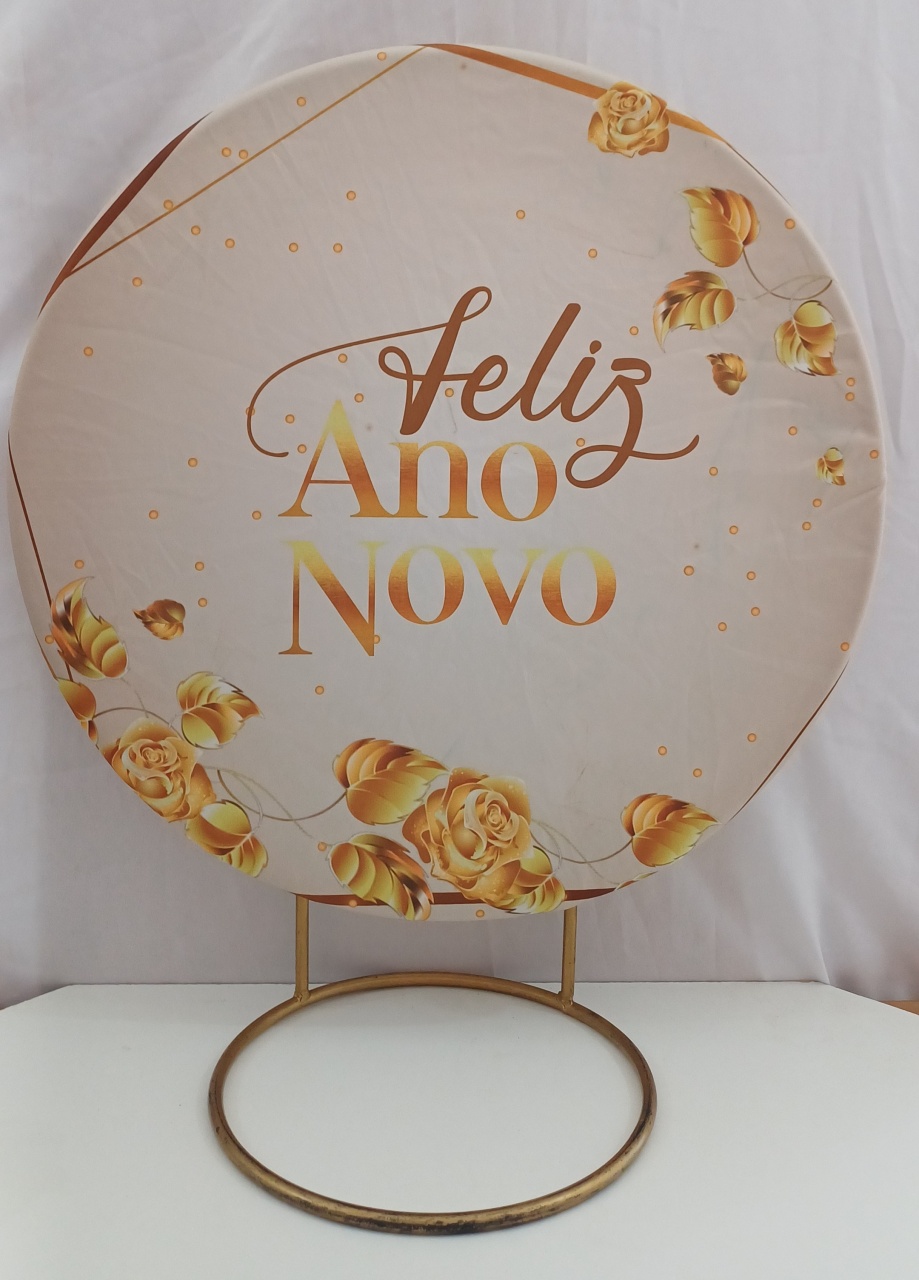 Tecido Feliz Ano Novo Flores 50X50    - Mariah locação