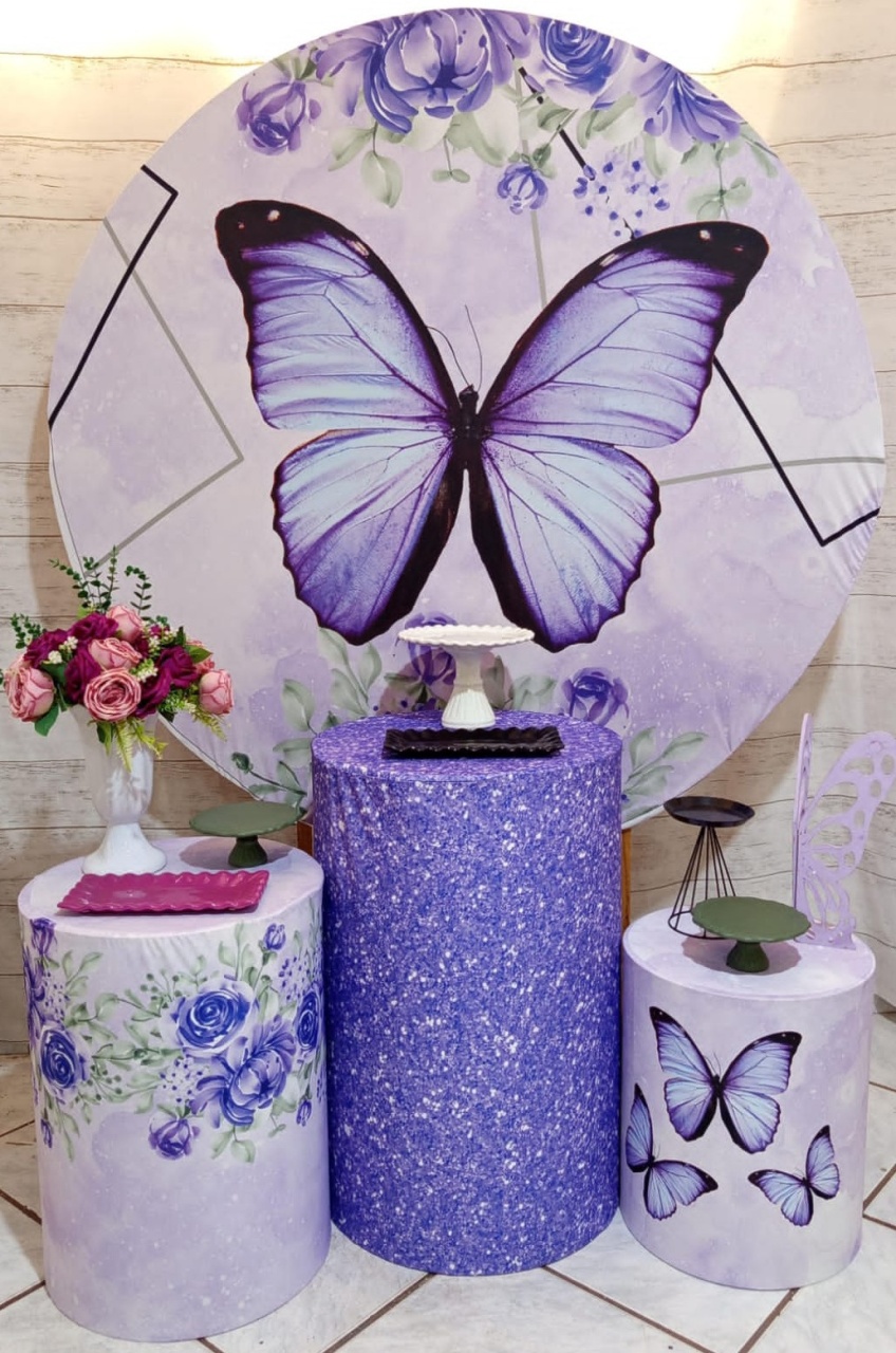 Conjunto Capas Temáticas Borboleta Roxa  - Mariah locação
