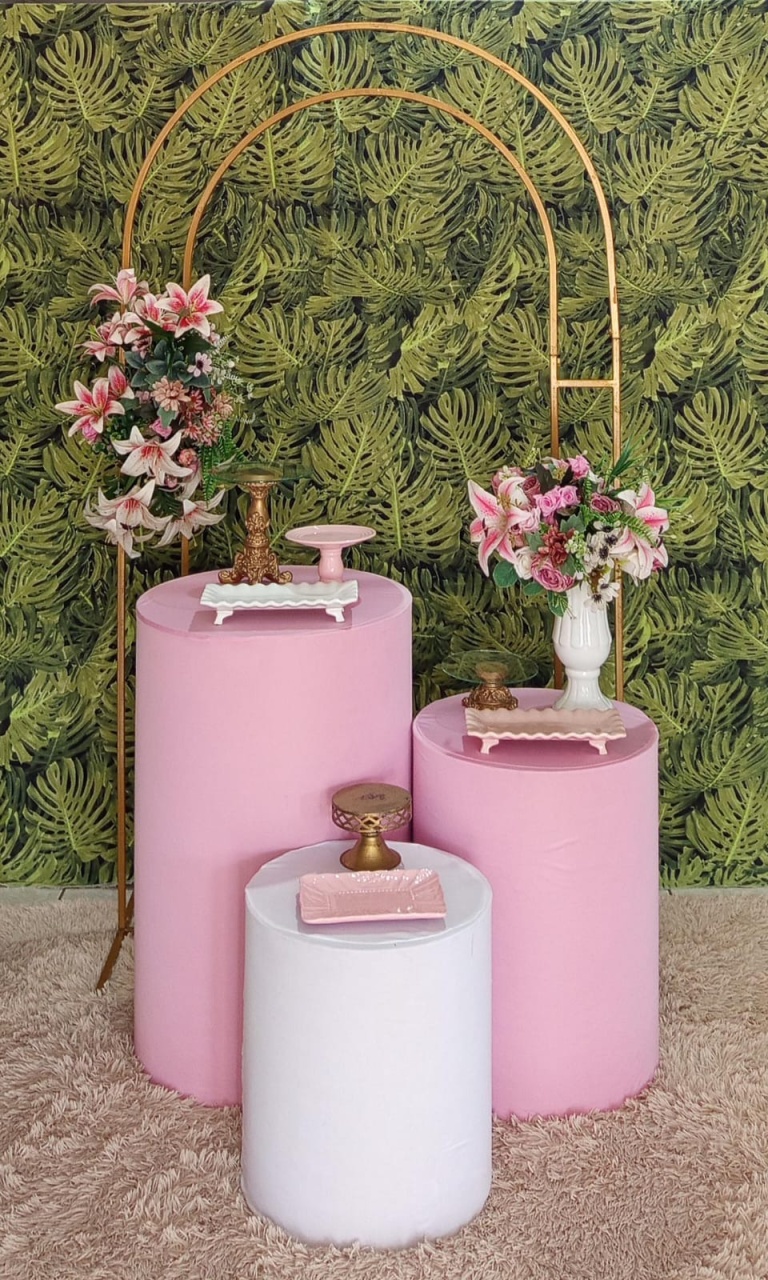 Kit Romano Duplo Com Cilindros Floral - Mariah locação