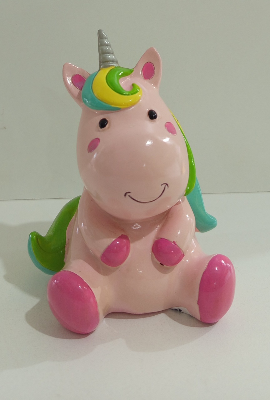 Unicórnio Rosa Decorativo (Cerâmica) - Mariah locação
