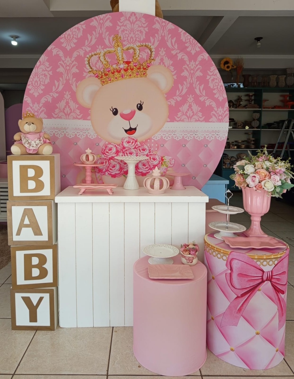  Kit Chá de Bebe Ursinha Rosa - Mariah locação