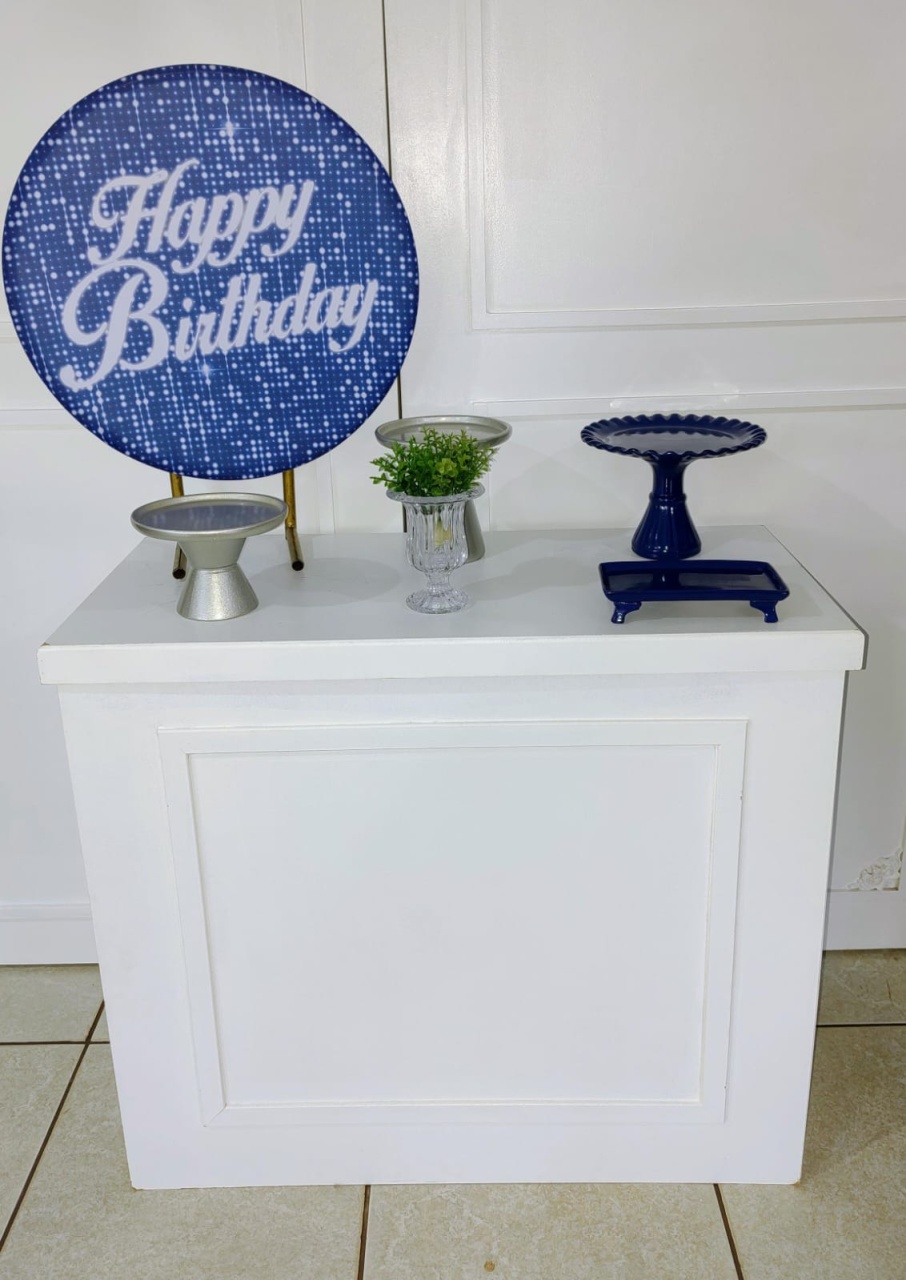 Mini Kit Happy Birthay Azul Com Mesa - Mariah locação