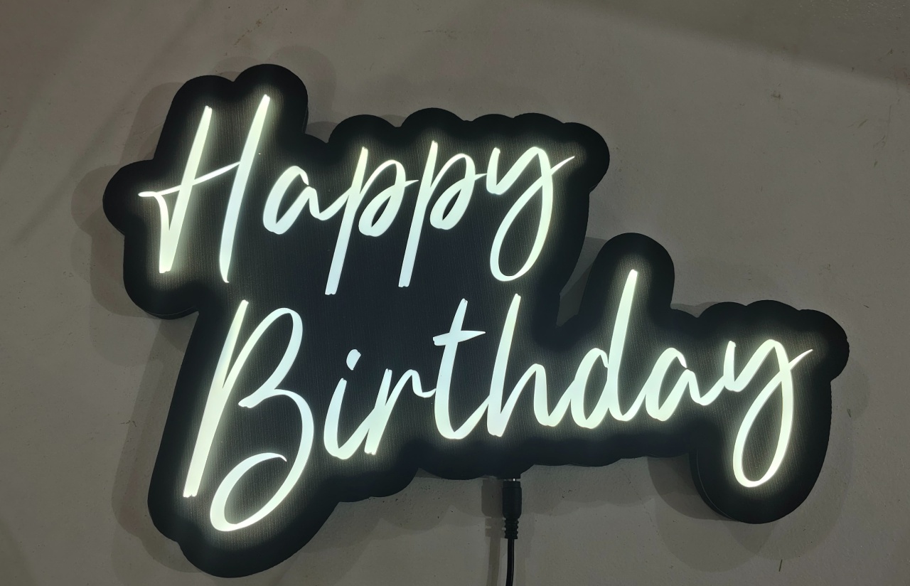 Placa Happy Birthday Led 40Cm - Mariah locação