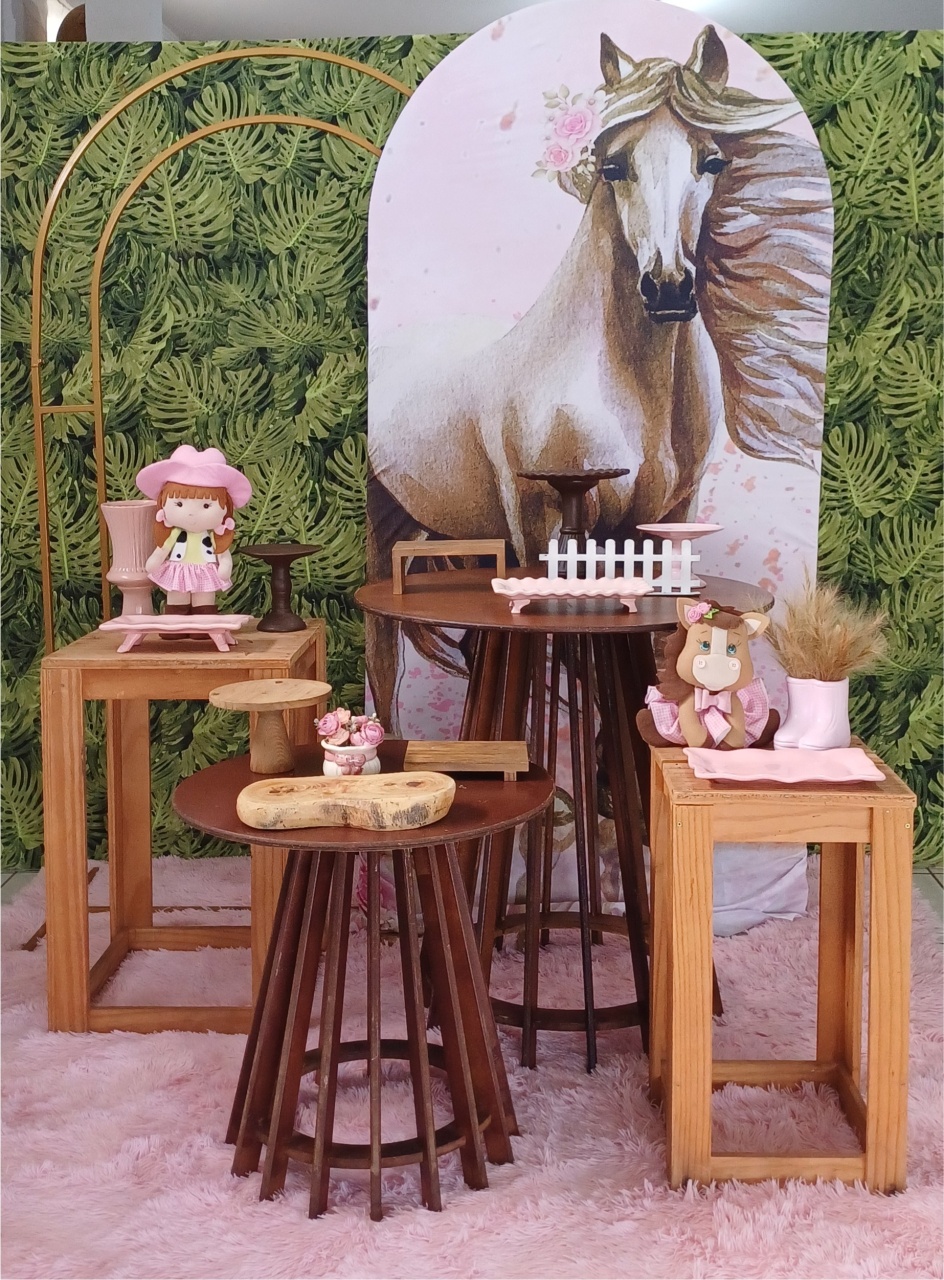 Kit Cavalo Rosa Romano Duplo - Mariah locação