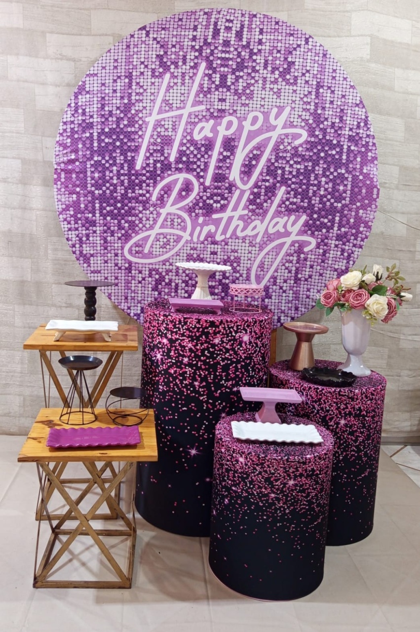 Lilas Painel Happy Birthday  - Mariah locação