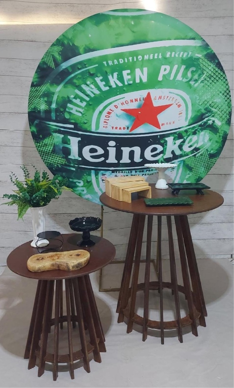 Kit Heineken Mesas Rústica  - Mariah locação
