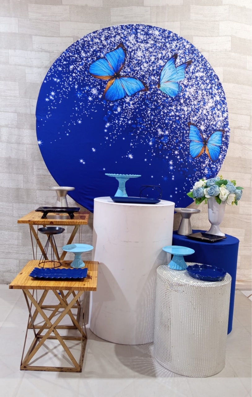 Kit  Painel Borboleta Azul - Mariah locação