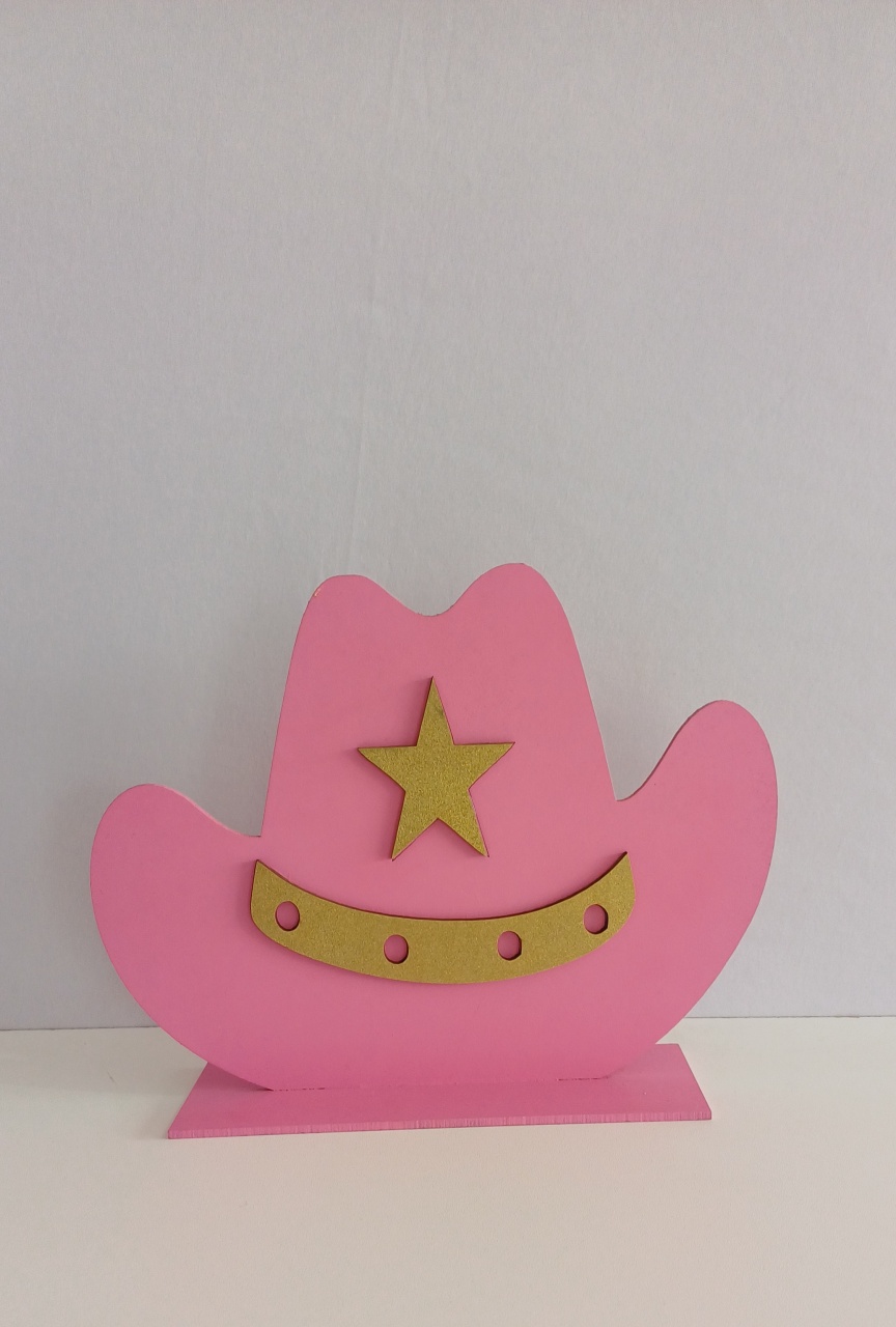 Display de Mesa 3D Chapéu Rosa  - Mariah locação