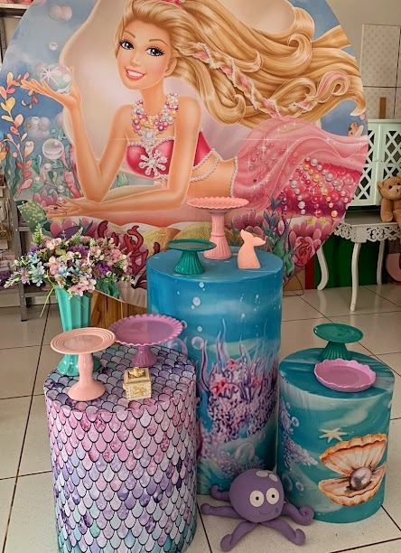 Kit  Barbie Sereia   Cilindros  - Mariah locação