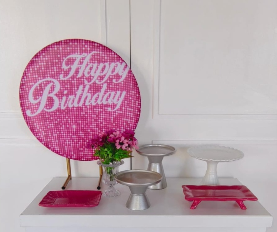 Mini Kit Happy Birthday Rosa - Mariah locação