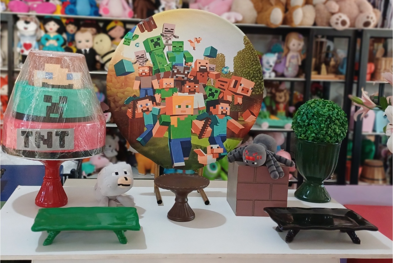 Kit Mini Painel de Mesa Minecraft 2 - Mariah locação