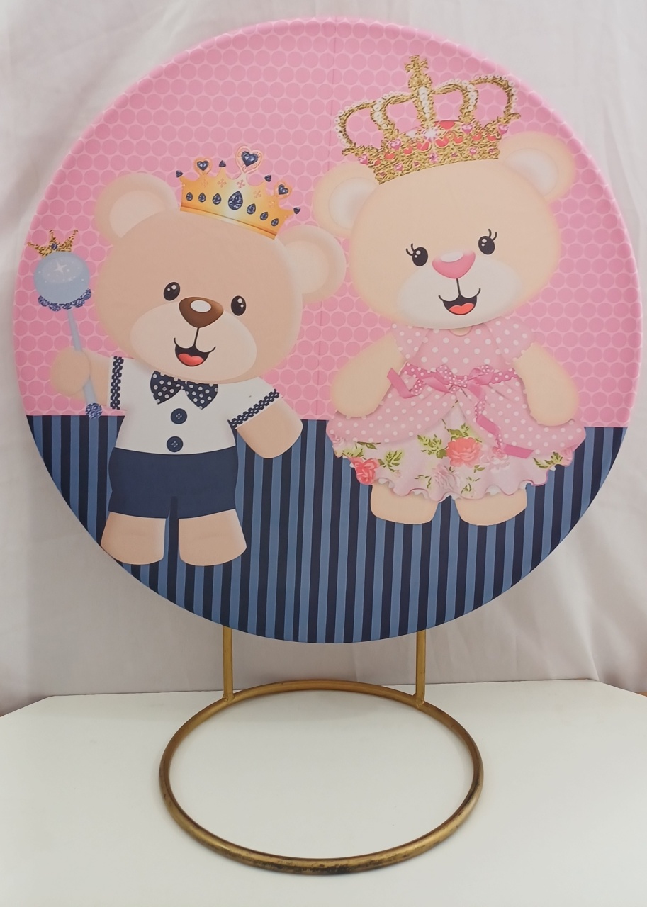 Tecido Chá Revelacao Ursinha E Ursinho 50X50       - Mariah locação