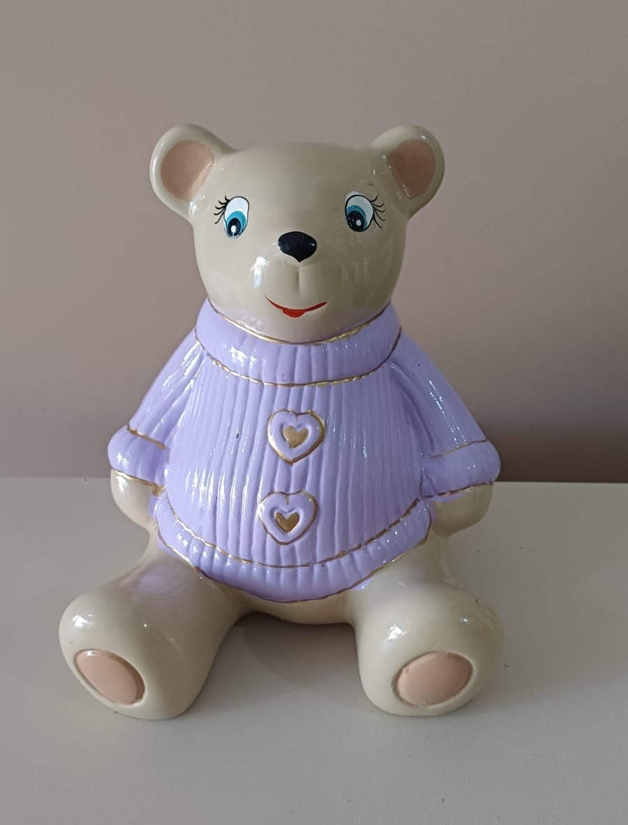 Urso Ceramica Lilas  - Mariah locação