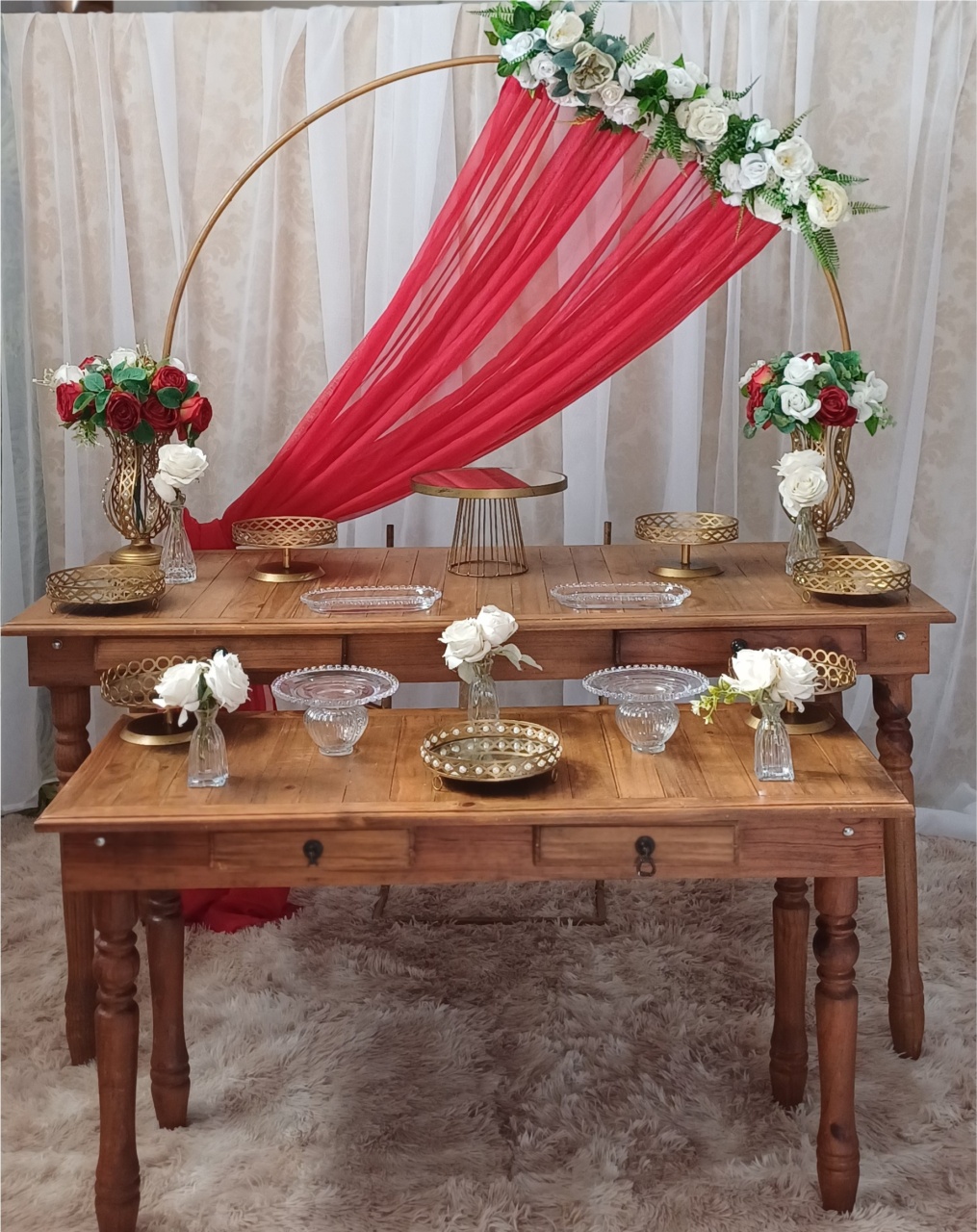 Kit Casamento Voal Vermelho - Mariah locação