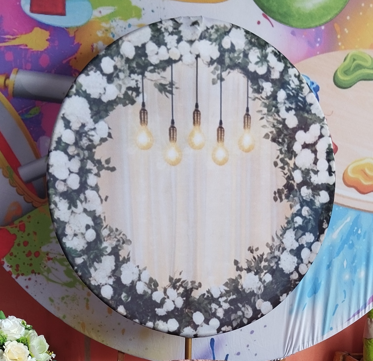 Painel Flores Branca - ANDREIA design festa e cenografia