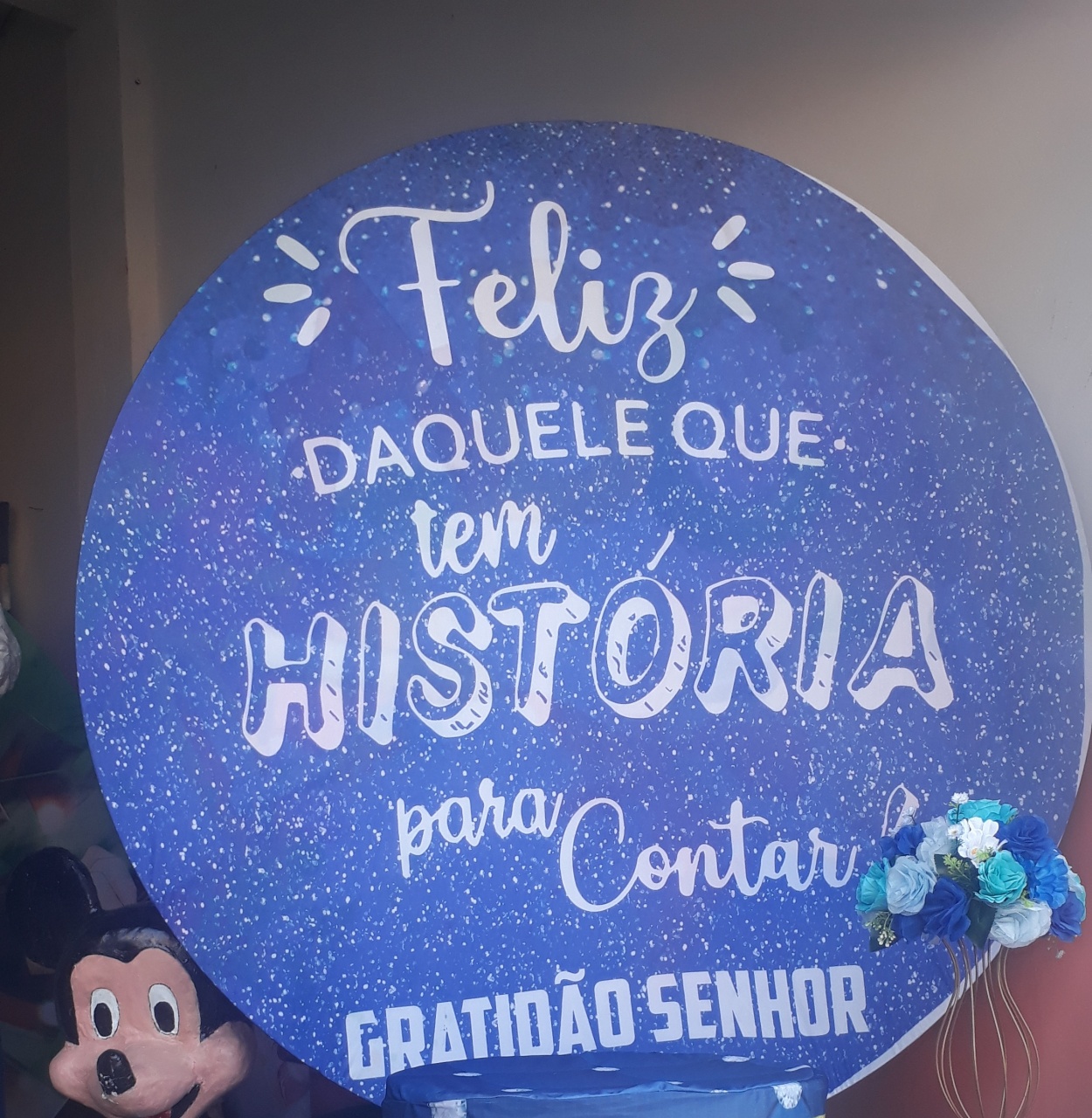 Painel Gratidão Azul - ANDREIA design festa e cenografia