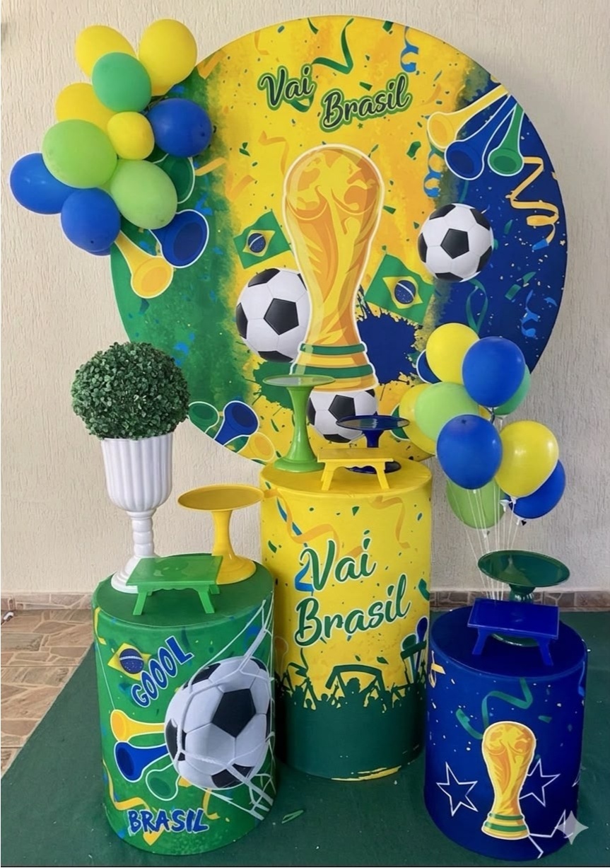Kit Copa Taça Verde/Azul/Amarelo - Camila Caroline Magalhães Vieira
