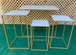 Mesa G de Ferro Quadrada Dourada - imagem 2