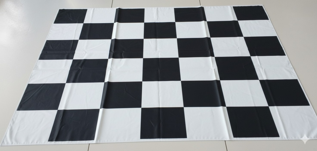 Tapete Xadrez Preto E Branco 2X1,5M - Camila Caroline Magalhães Vieira