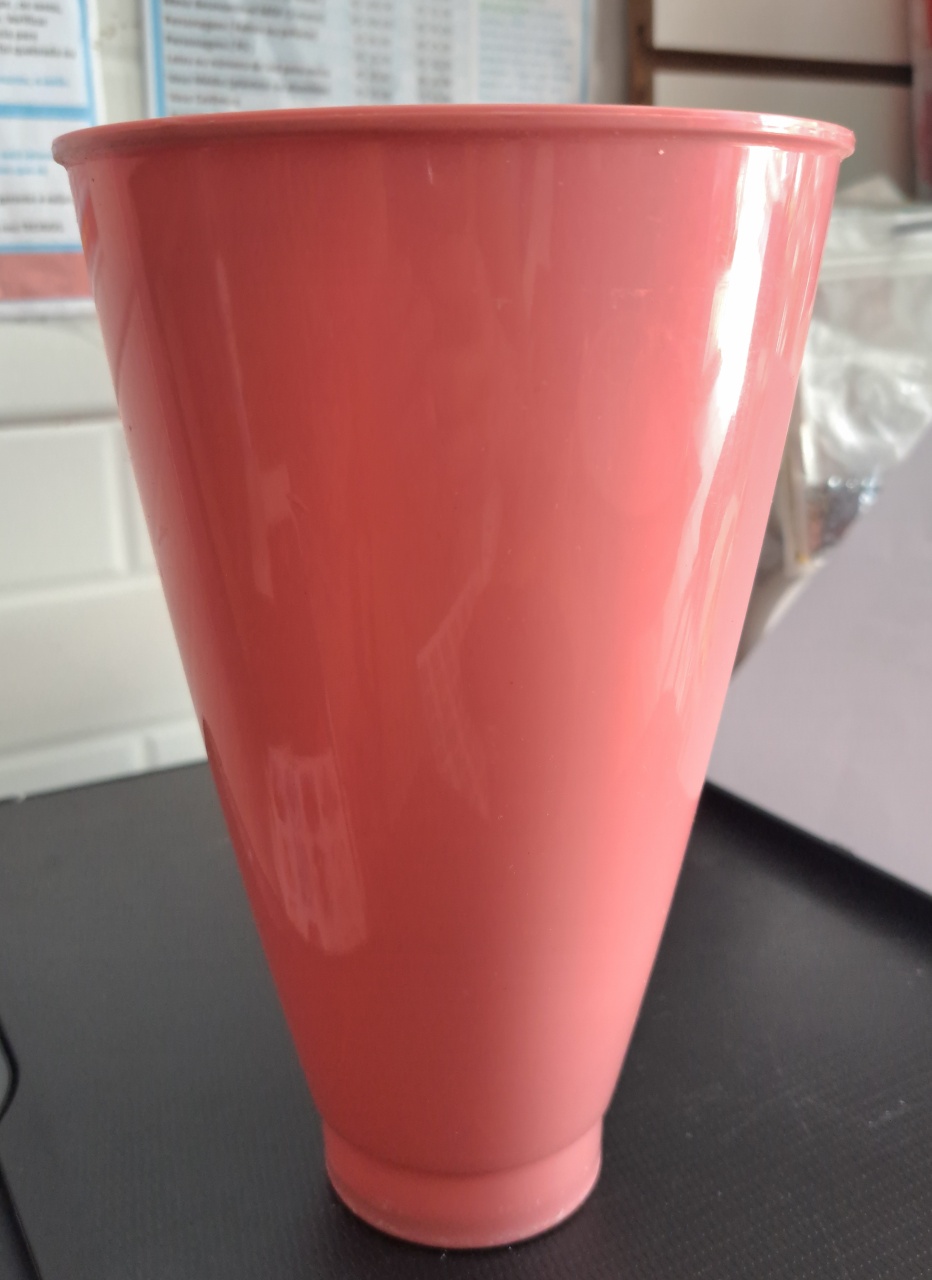 Vaso Funil Rosa Gloss G - MV festa