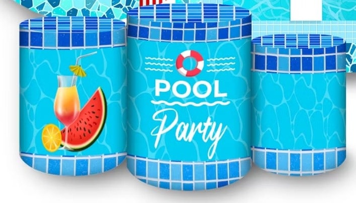  Trio Capas de Cilindros Pool Party Azul - MV festa