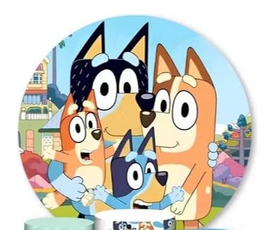 Capa Painel Redondo Bluey - MV festa