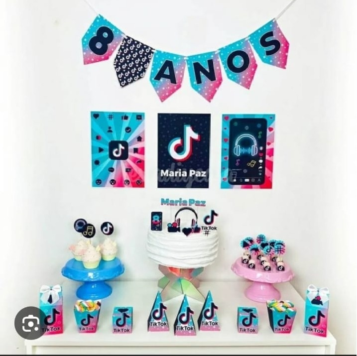 Papelaria Personalizada Tiktok - MV festa