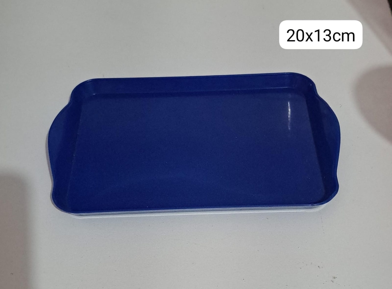 Bandeja Retangular Azul P de 20X14Cm - MV festa