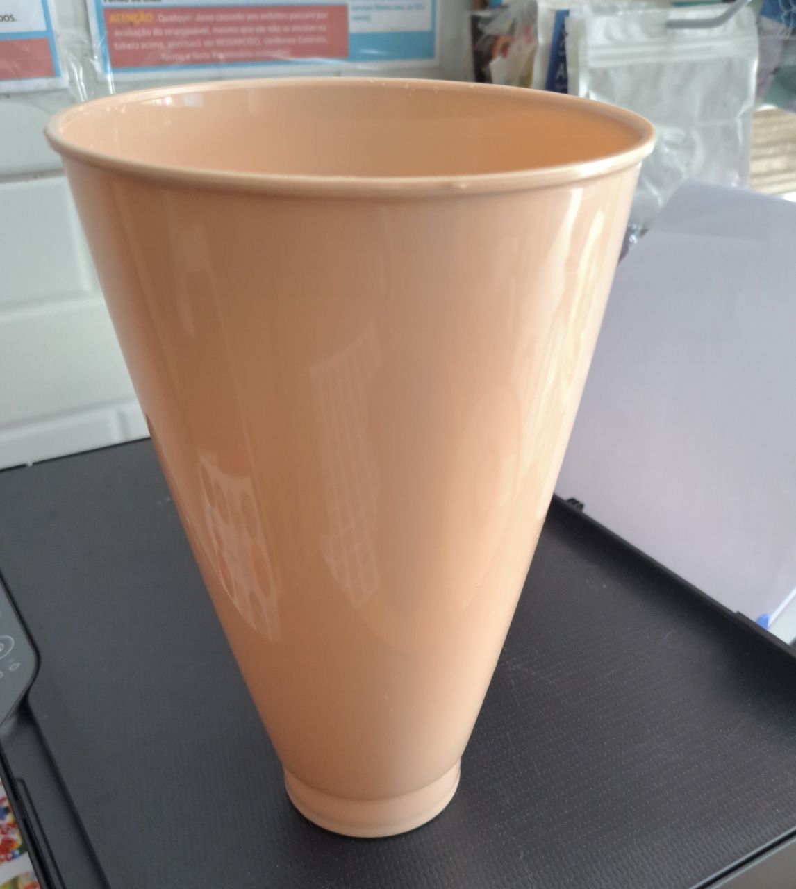 Vaso Funil Bege G - MV festa