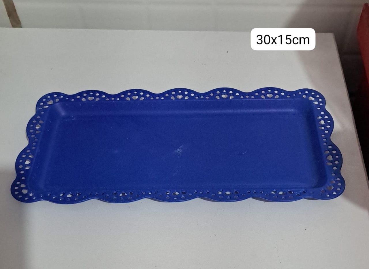 Bandeja Retangular Azul M de 30X15Cm - MV festa