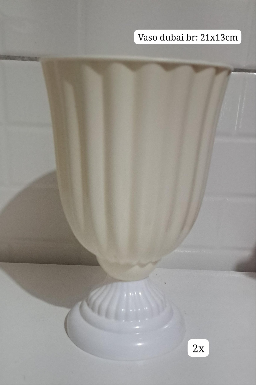 Vaso Dubai Branco de 21Cm - MV festa