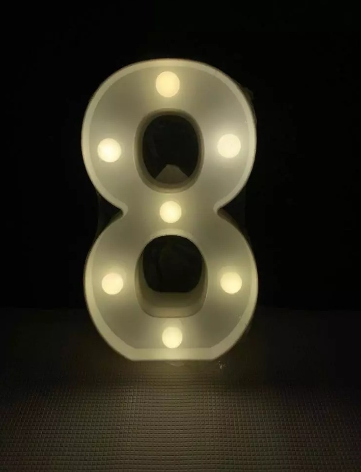Numero 8 de Led Para Mesa - MV festa