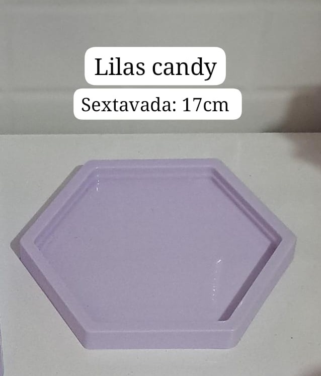 Bandeja Sextavada Lilas Candy de 17Cm - MV festa