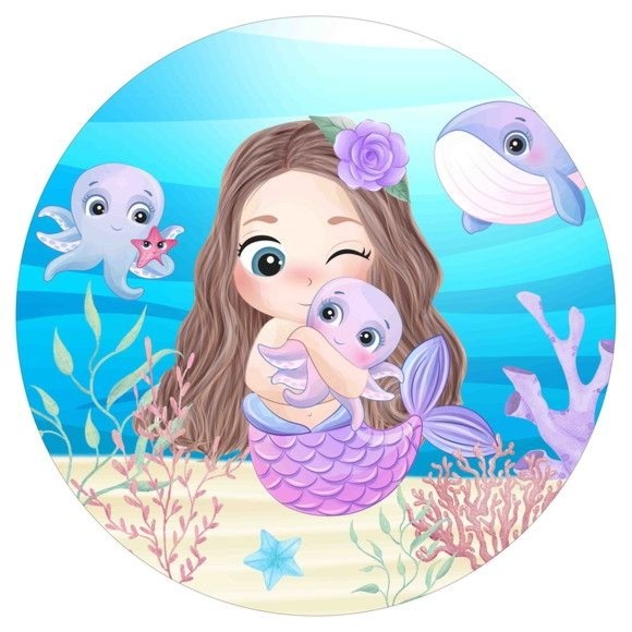 Painel Sereia Cut de 50Cm - MV festa
