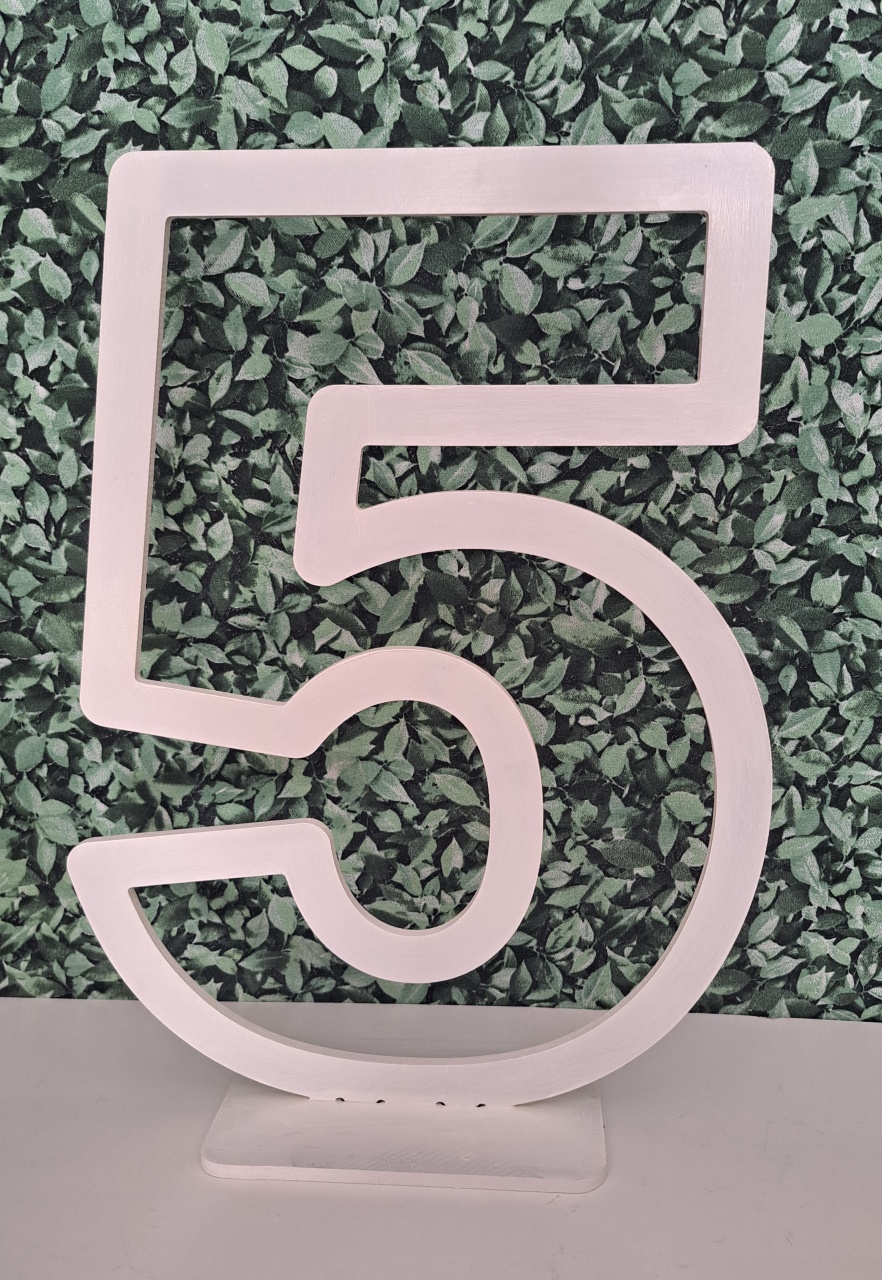 Número 5 de Mdf Branco de 60Cm - MV festa