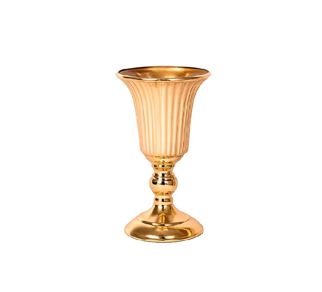 Vaso de Ferro Dourado 27X12Cm - MV festa