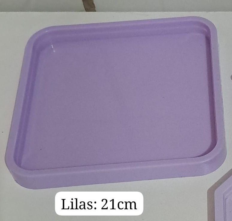 Bandeja Lilas Quadrada de 21Cm - MV festa