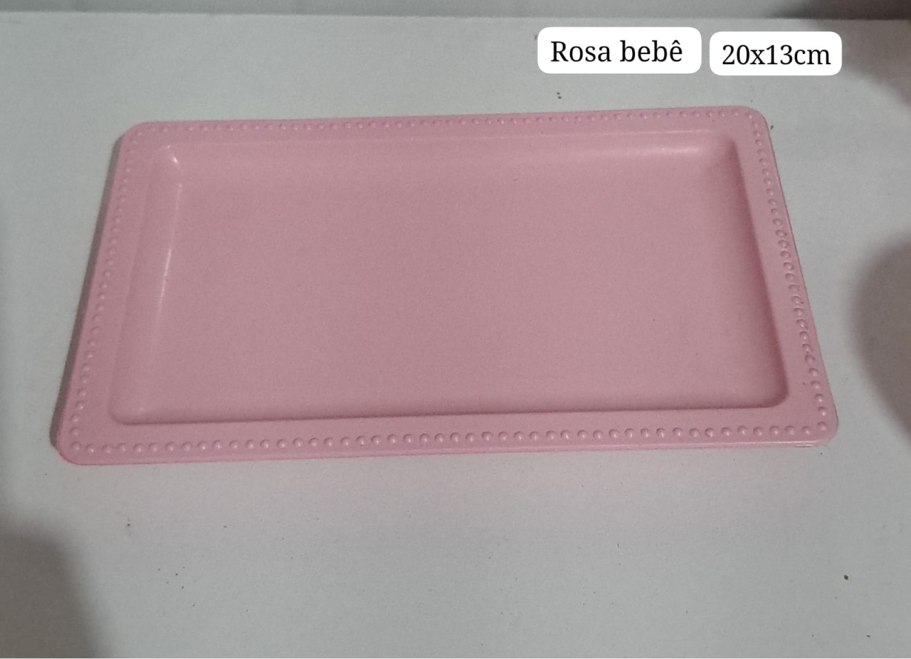 Bandeja Rosa Bebe de 20X13 Cm - MV festa