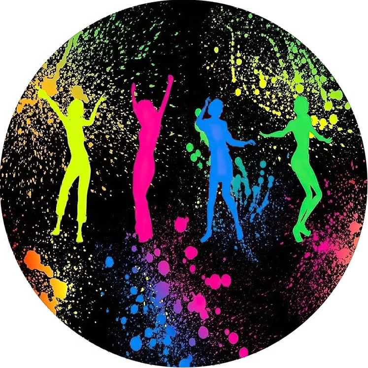 Capa Painel Redondo Balada Neon - MV festa