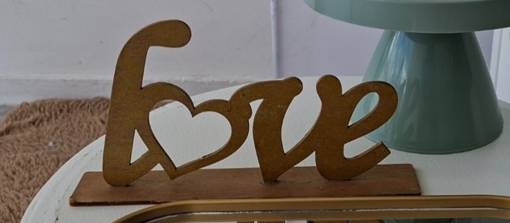 Display Love Em Mdf Dourado - MV festa