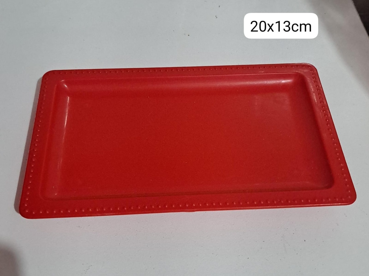 Bandeja Retangular Vermelha P1 de 20X13Cm - MV festa