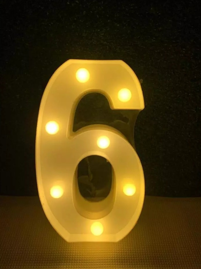 Número 6 de Led Para Mesa - MV festa
